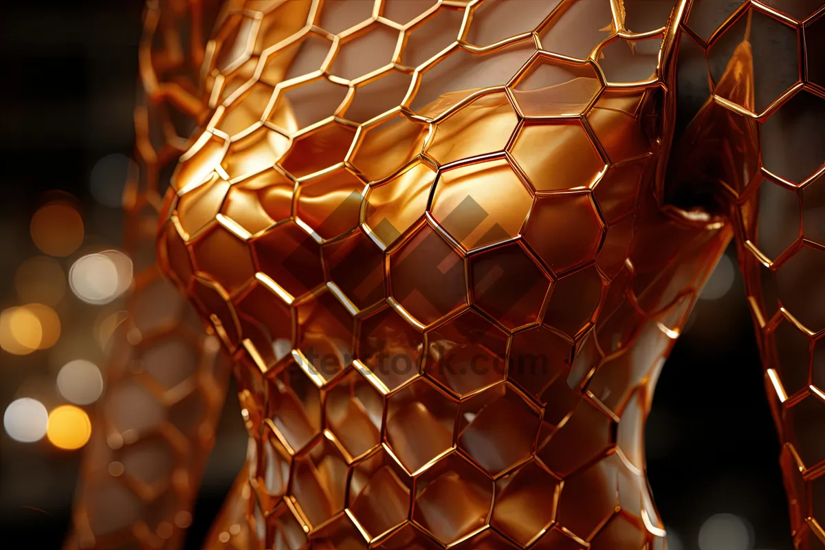 Picture of Metal honeycomb pattern design texture structure framework support.