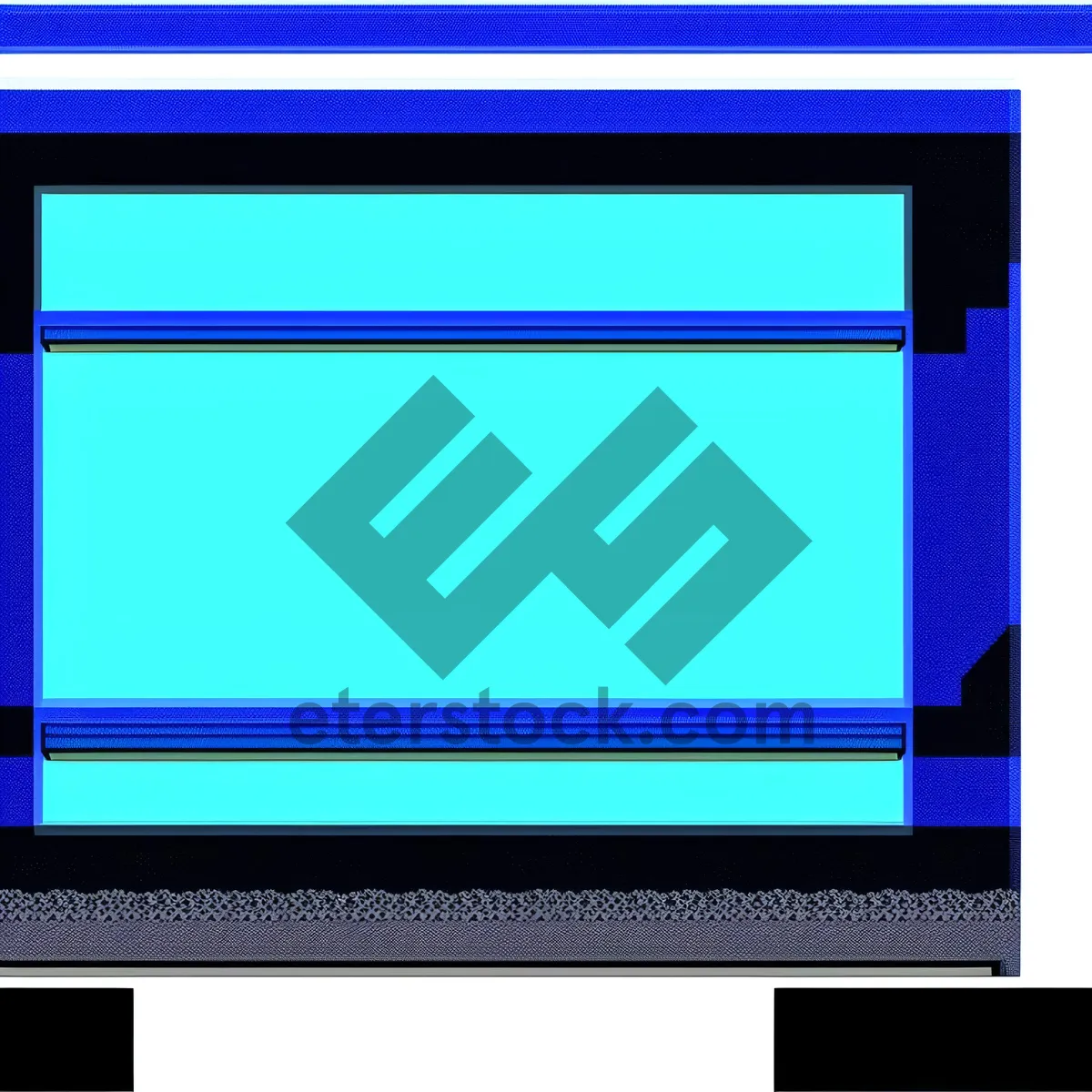 Picture of Modern Black Computer Monitor Frame with Blank Screen