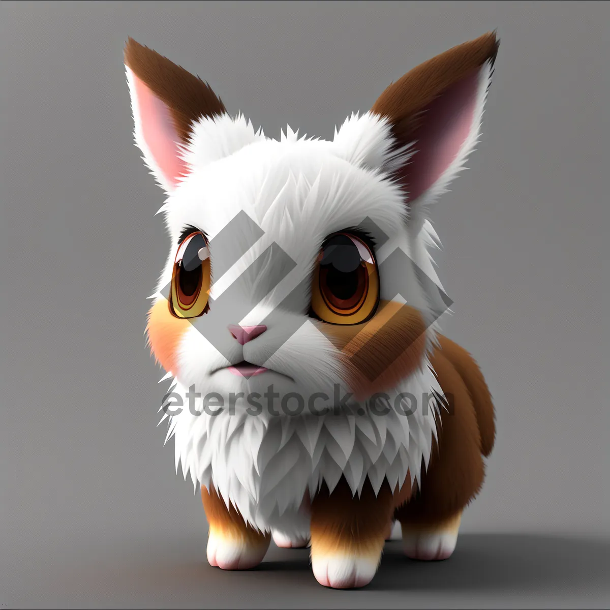 Picture of Fluffy Kitty Rabbit - Adorable Domestic Pet with Ears