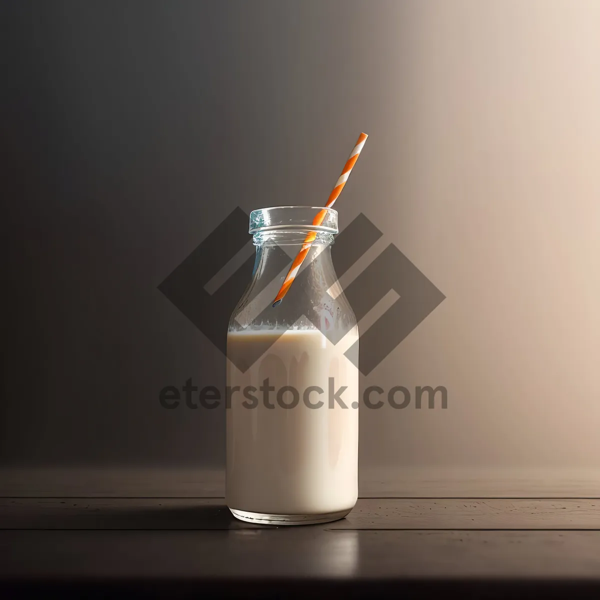 Picture of Transparent Milk Bottle with Liquid Fluid