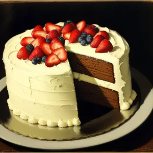 Delicious Berry Chocolate Cake Dessert