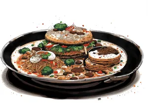 Delicious Vegetarian Pizza with Fresh Vegetables and Cheese