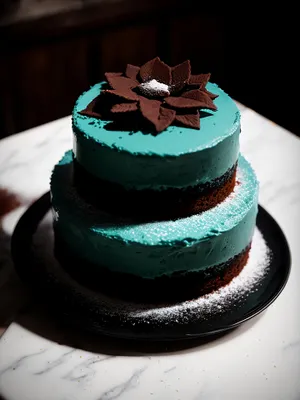 Decadent chocolate cake on a plate