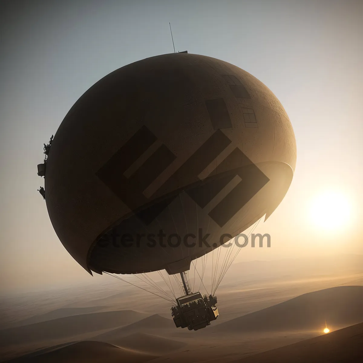 Picture of Colorful Hot Air Balloon Soaring Through the Sky