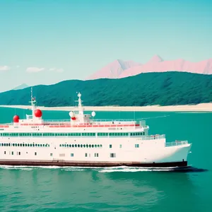 Harbor cruise ship at summer vacation