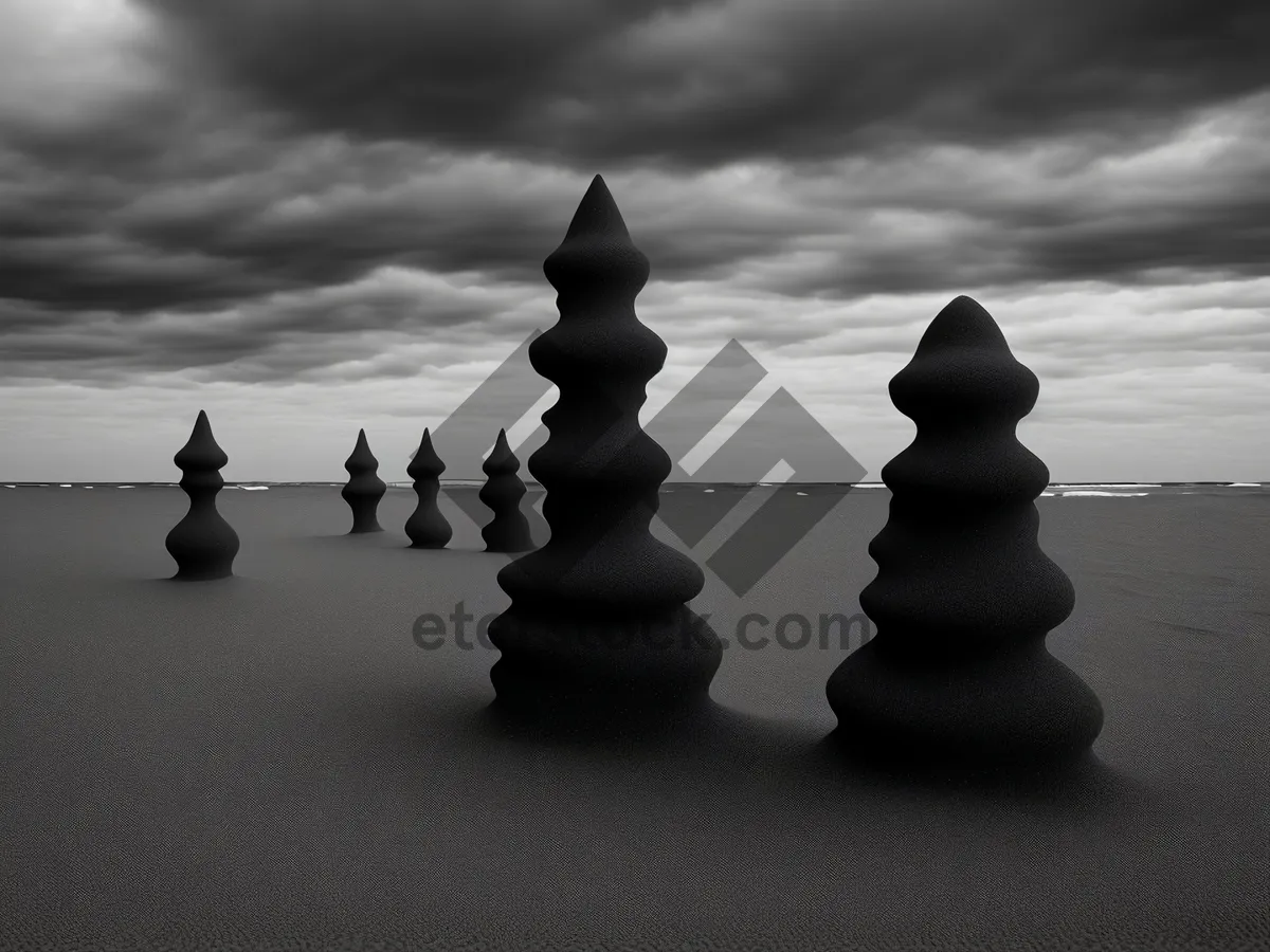 Picture of Chessboard with black pieces in strategic game setup