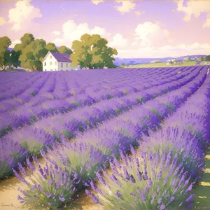 Vibrant Night Sky Fireworks Over Lavender Field