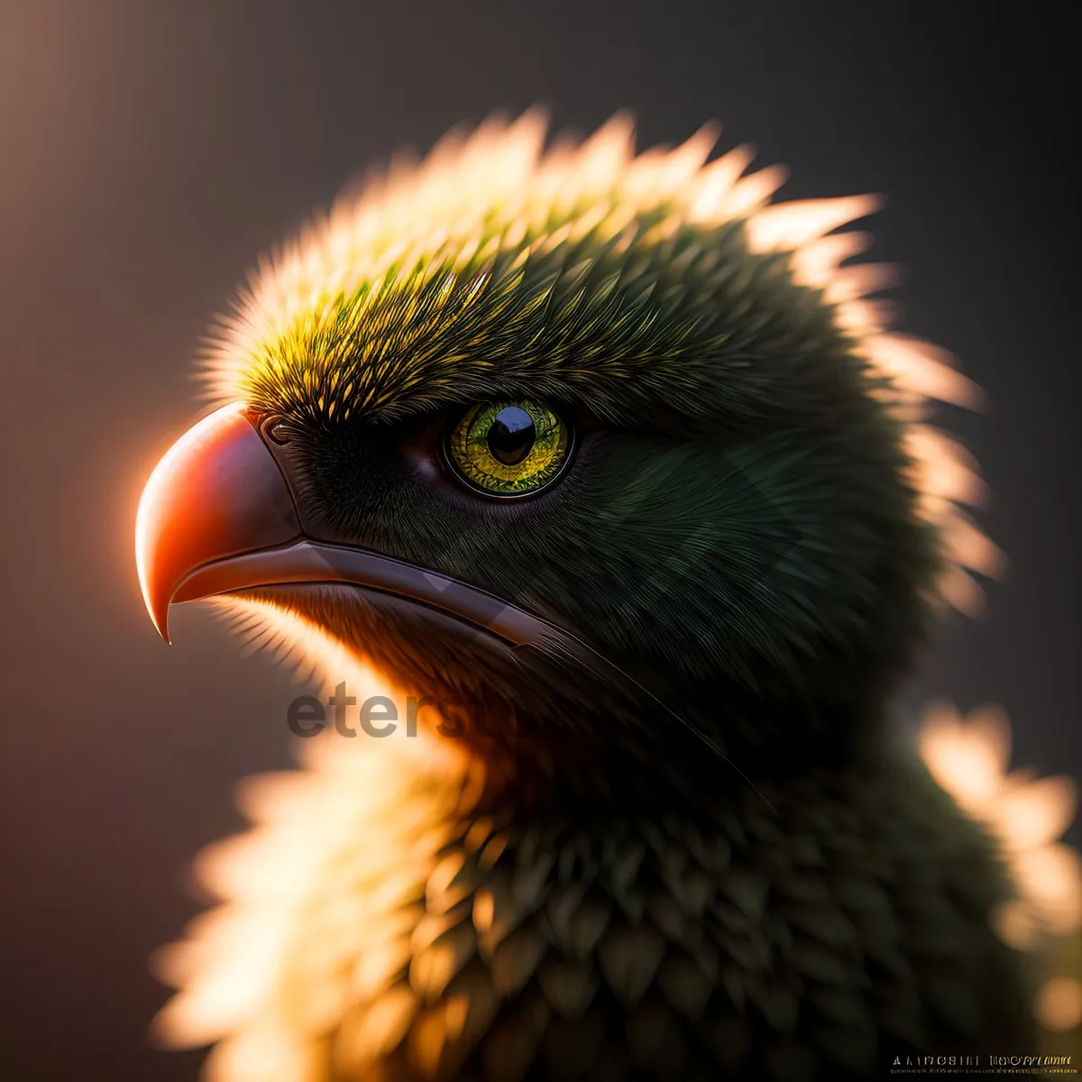 Picture of Wild Feathered Portrait: Majestic Stare of a Prairie Chicken