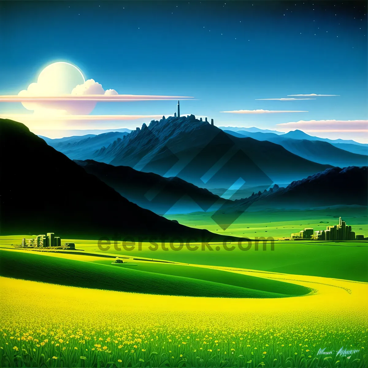 Picture of Vibrant Summer Countryside Landscape