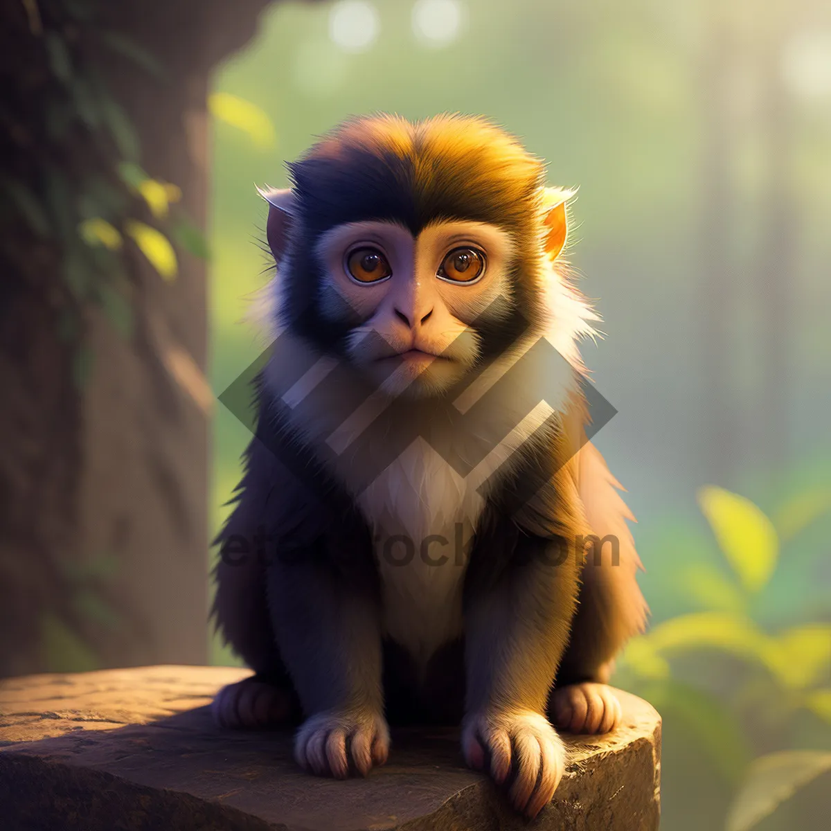 Picture of Cute Monkey in Wild Jungle
