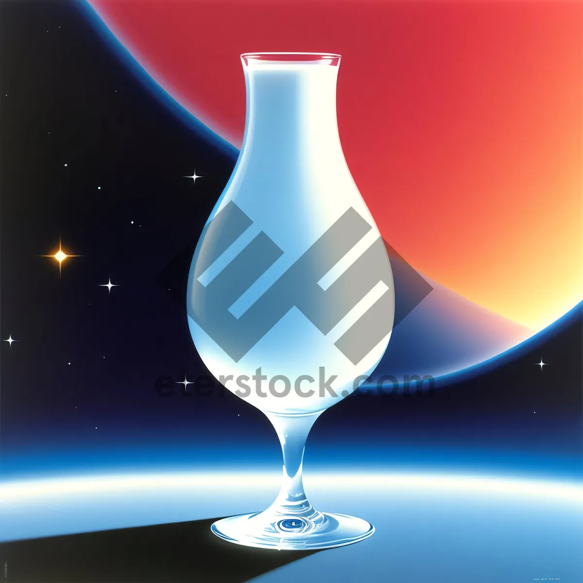 Picture of Crystal Wineglass with Sparkling Red Wine