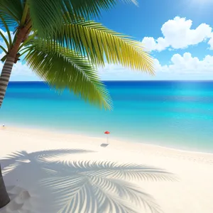 Turquoise Waters and Palm Trees on Paradise Beach