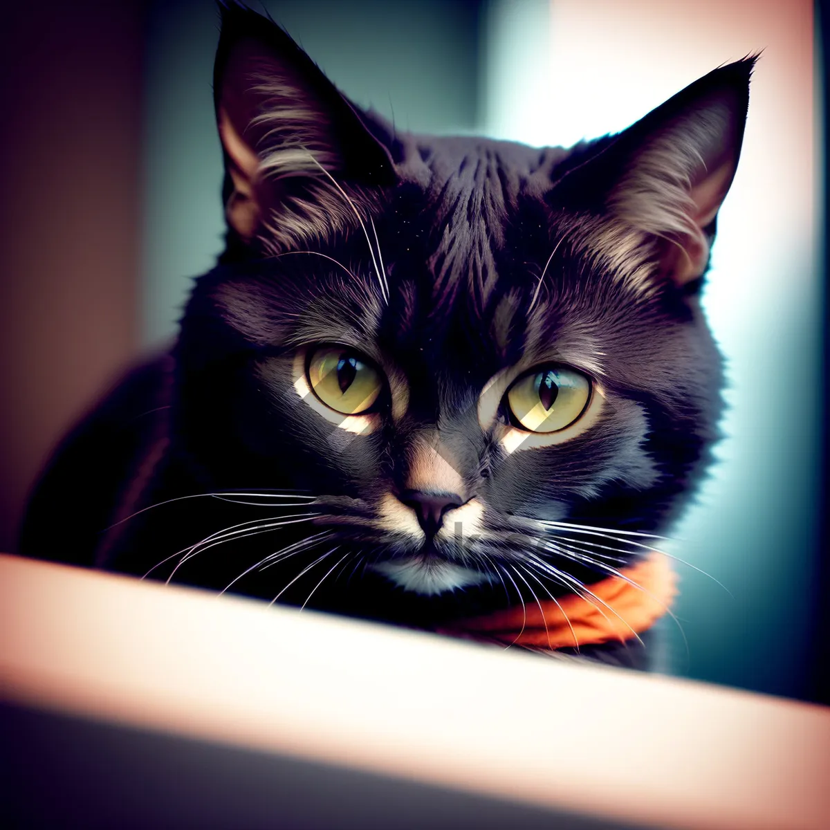 Picture of Cute Gray Tabby Kitty with Playful Expression