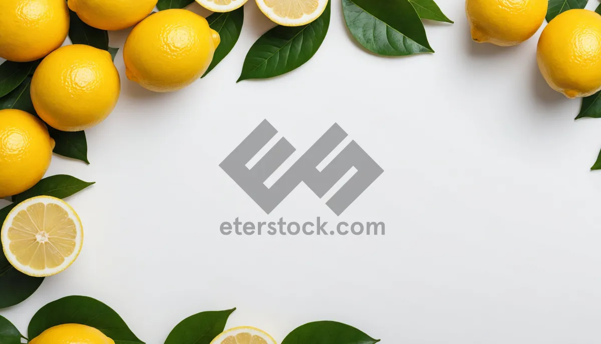 Picture of Fresh Citrus Fruits on Green Leaf Background