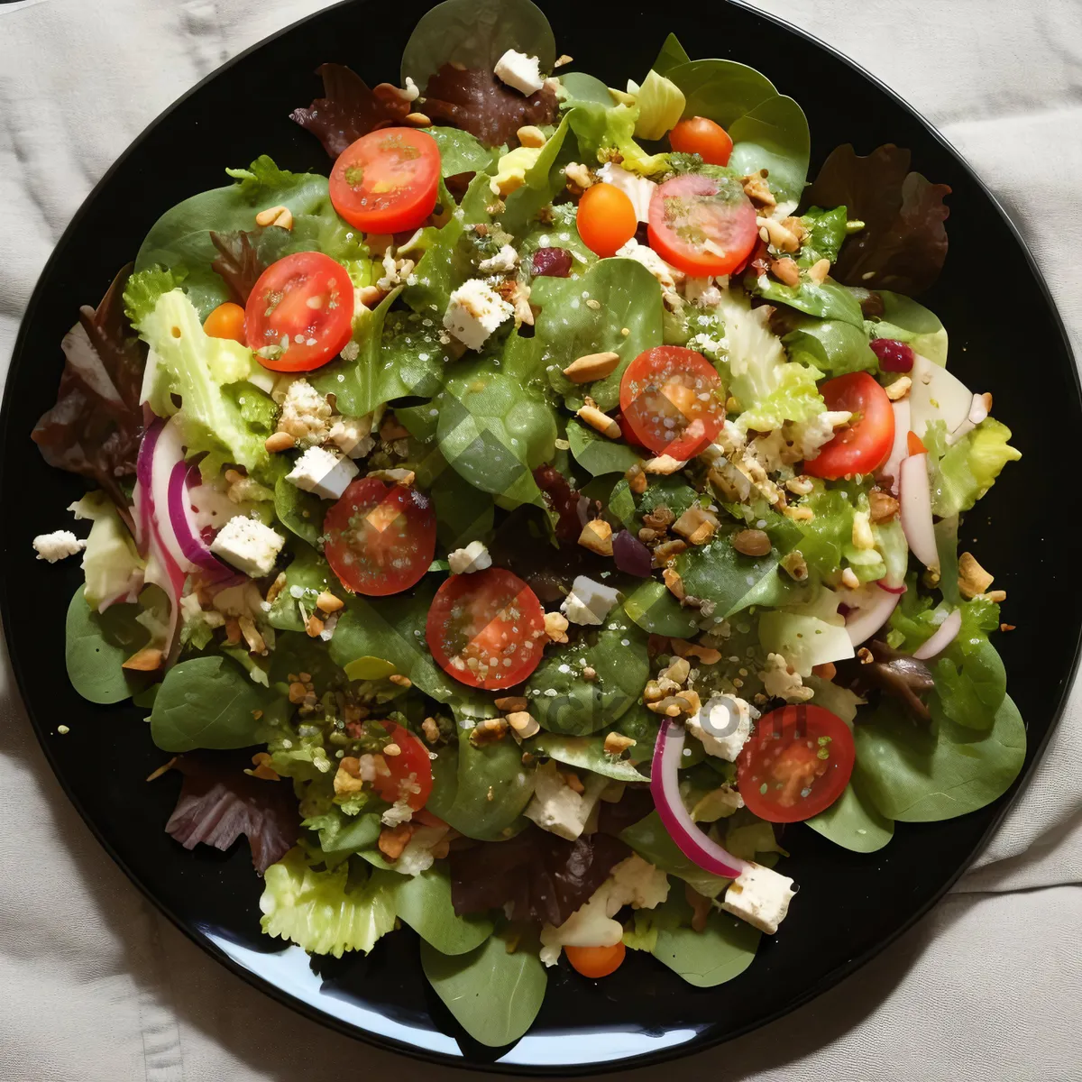 Picture of Delicious Gourmet Salad with Grilled Vegetables and Cheese