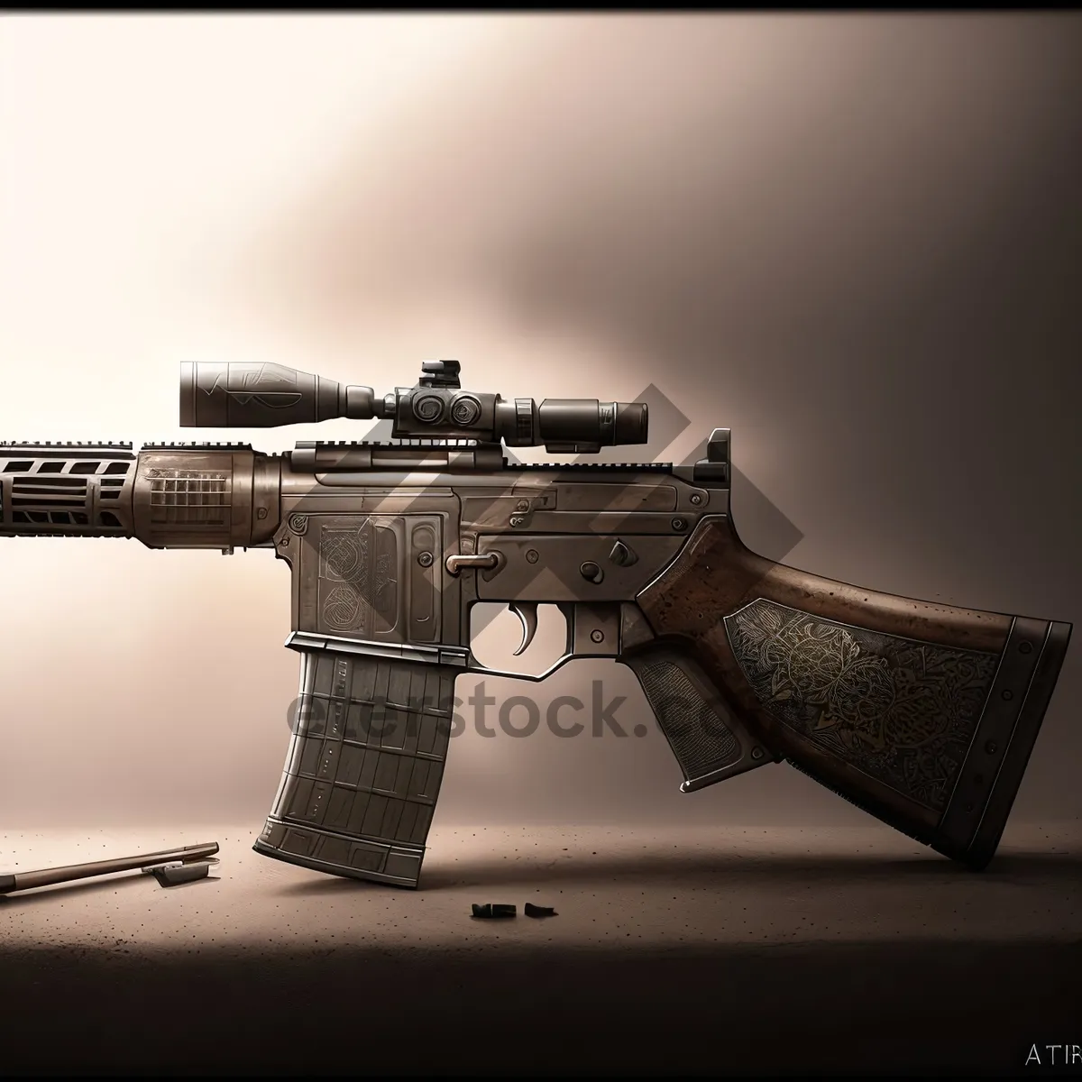 Picture of Deadly Arsenal: Advanced Automatic Rifle for Desert Warfare