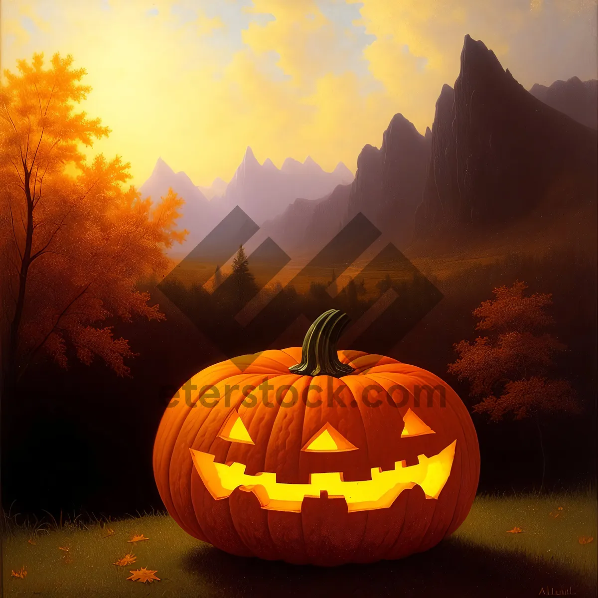 Picture of Festive Harvest Jack-o'-Lantern Decoration