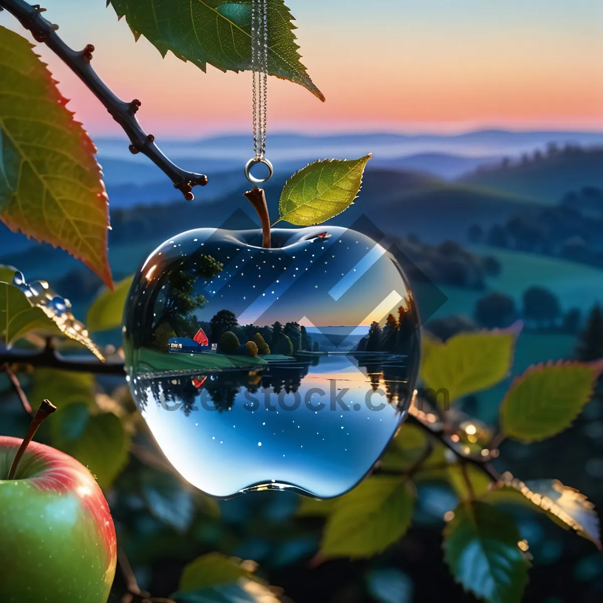 Picture of Fresh and Juicy Organic Apple with Nutritious Benefits.