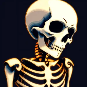 Pirate Skeleton Head - Scary Cartoon Bone Skull