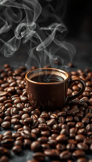 Hot Espresso Cappuccino Aromatic Roasted Bean Texture