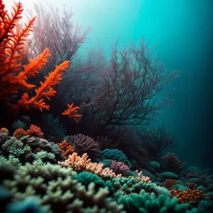 Colorful Coral Reef with Exotic Marine Life Underwater