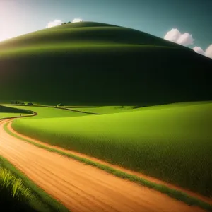 Idyllic Rural Landscape Under Clear Blue Sky