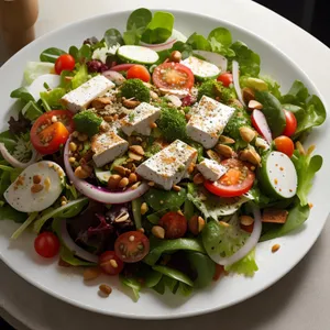 Gourmet Grilled Chicken and Vegetable Salad.