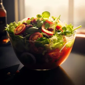 Fresh Vegetable Salad with Tomato Garnish