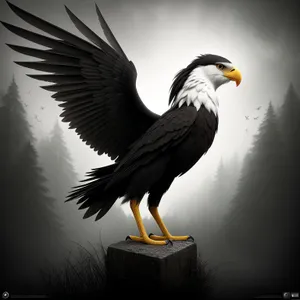 Bald Eagle Wildlife Predator with Majestic Wings