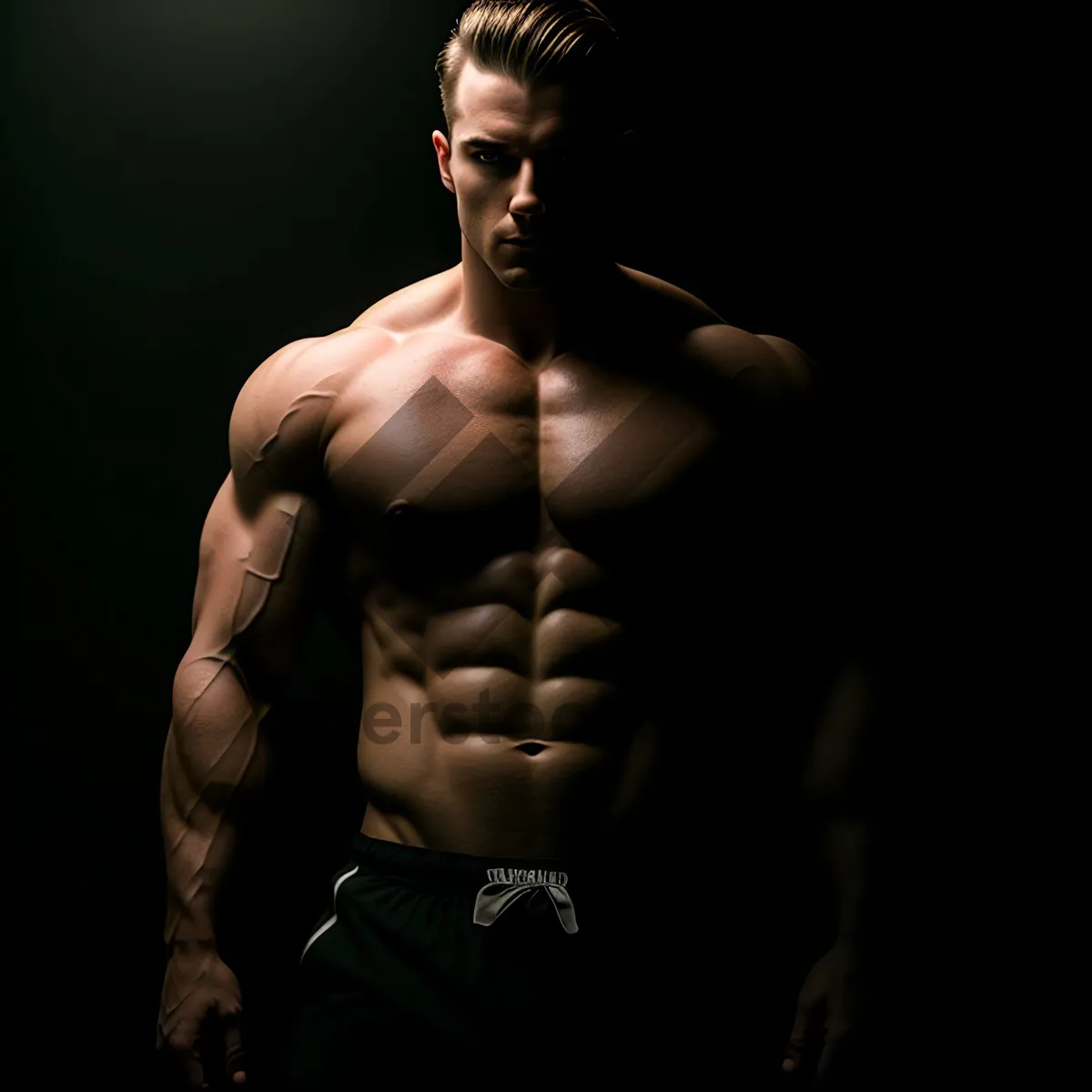 Picture of Strong and Sensual Male Fitness Model Posing