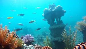 Colorful Tropical Fish Swimming in Bright Sunlight Underwater