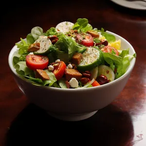 Delicious Gourmet Salad with Fresh Vegetables and Cheese