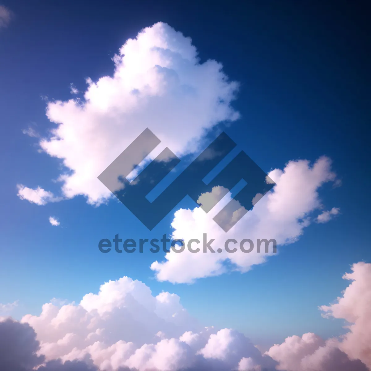 Picture of Vibrant Spring Sky with Fluffy Clouds
