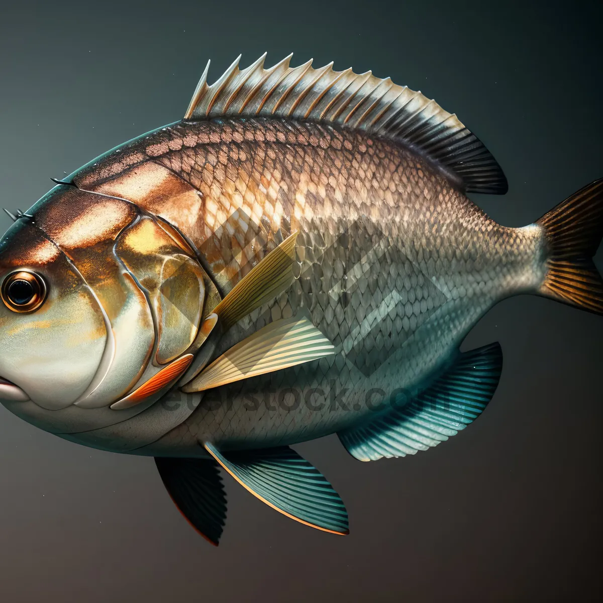 Picture of Glistening Swimmer: Exquisite Orange Goldfish in Aquarium