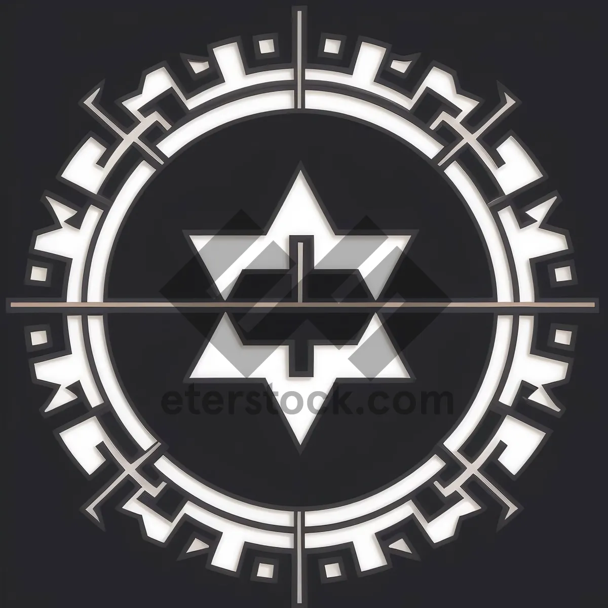 Picture of Symbolic Icon for Facility Design: Star Gear Circle Stamp