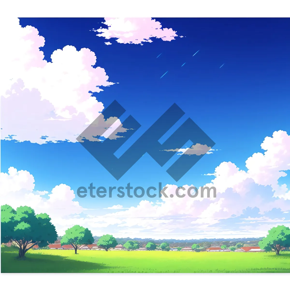 Picture of Colorful Summer Sky Over Rural Meadow