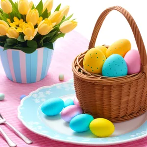 Refreshing Easter Fruit Punch in a Colorful Basket