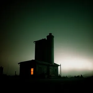 Coastal Beacon Tower with Majestic Skyline