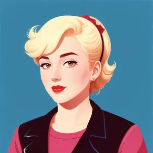 Stylish Cartoon Lady with Attractive Hairstyle