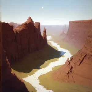 Majestic Southwest Canyon Landscape amidst Desert Sandstone