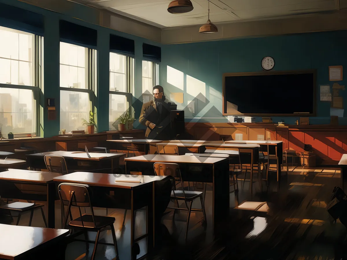 Picture of Modern Restaurant Interior Design with Wooden Furniture