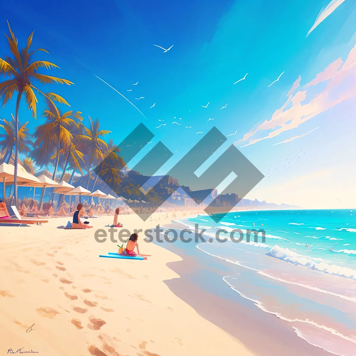 Picture of Serene Turquoise Seascape: Tropical Beach Paradise