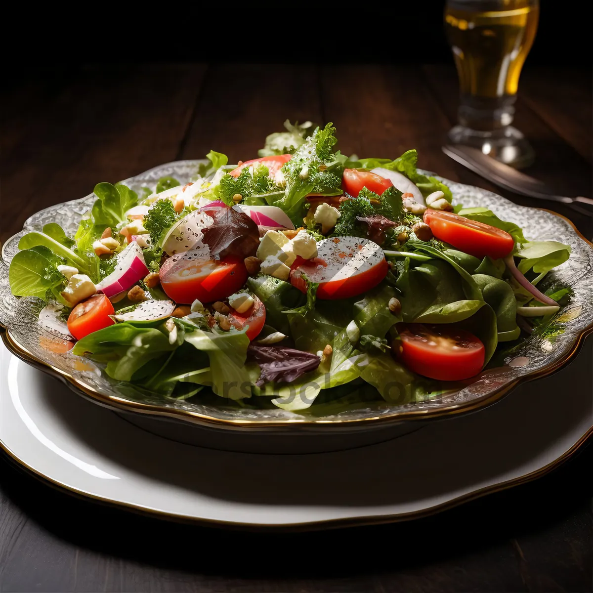 Picture of Fresh and Healthy Vegetable Salad with Cheese