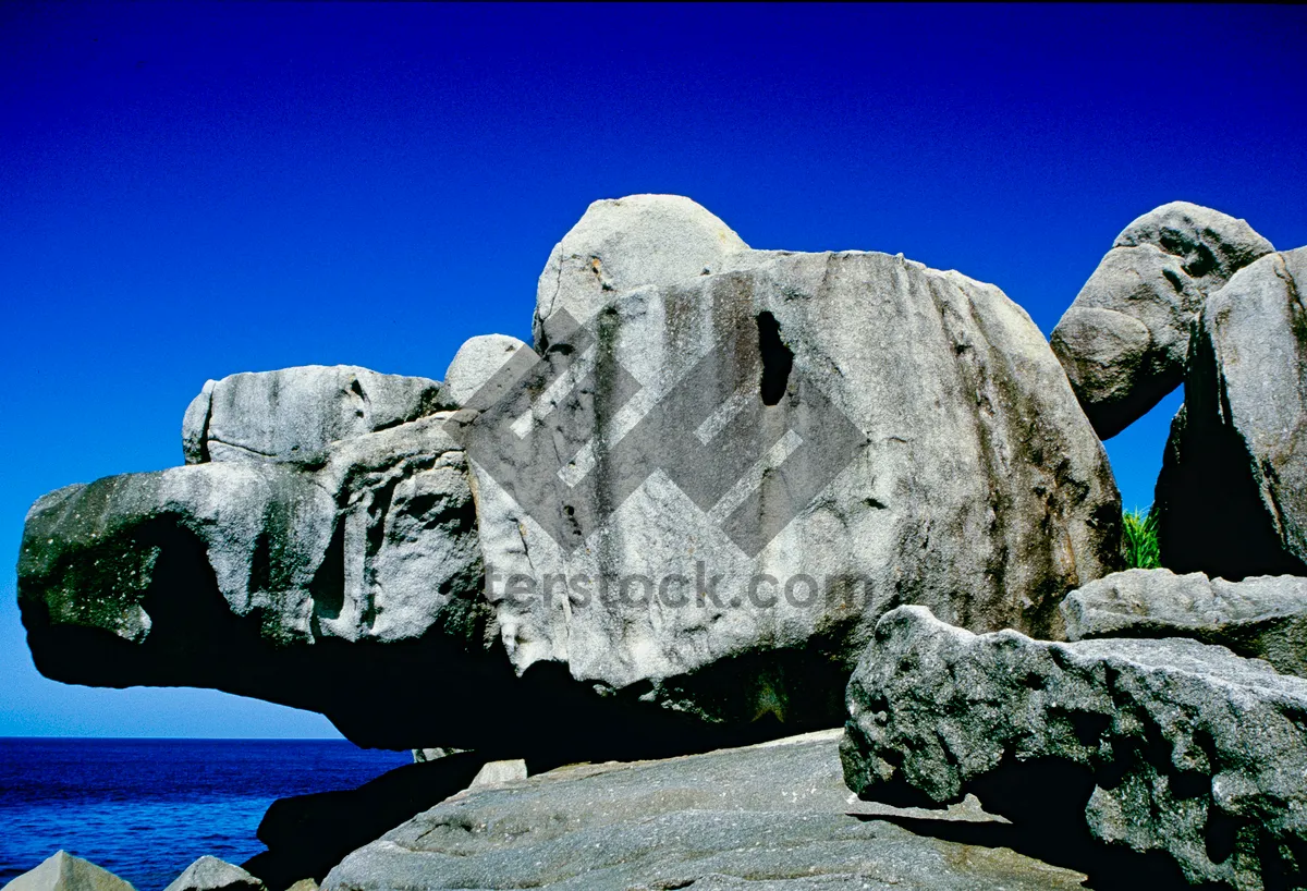 Picture of Majestic mountain landscape with rocky peak and sky. The colors and crystal clear water of the archipelago of the Similan Islands National Park, Thailand, Asia