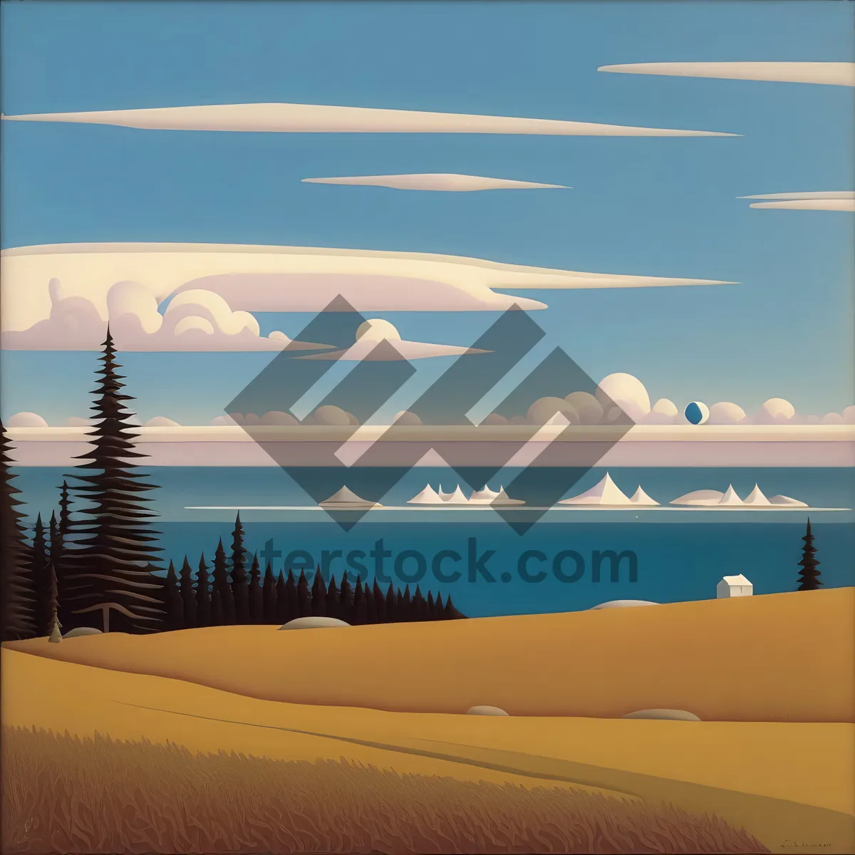 Picture of Sandy Dune Landscape with Majestic Sunset