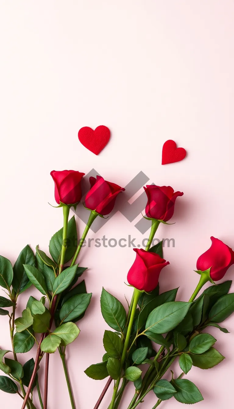 Picture of Romantic Valentine's Day bouquet of pink roses