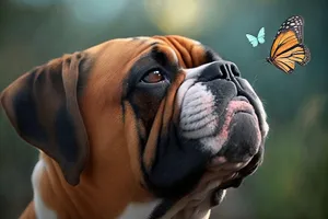 Portrait of a Cute Brown Bull Mastiff Puppy