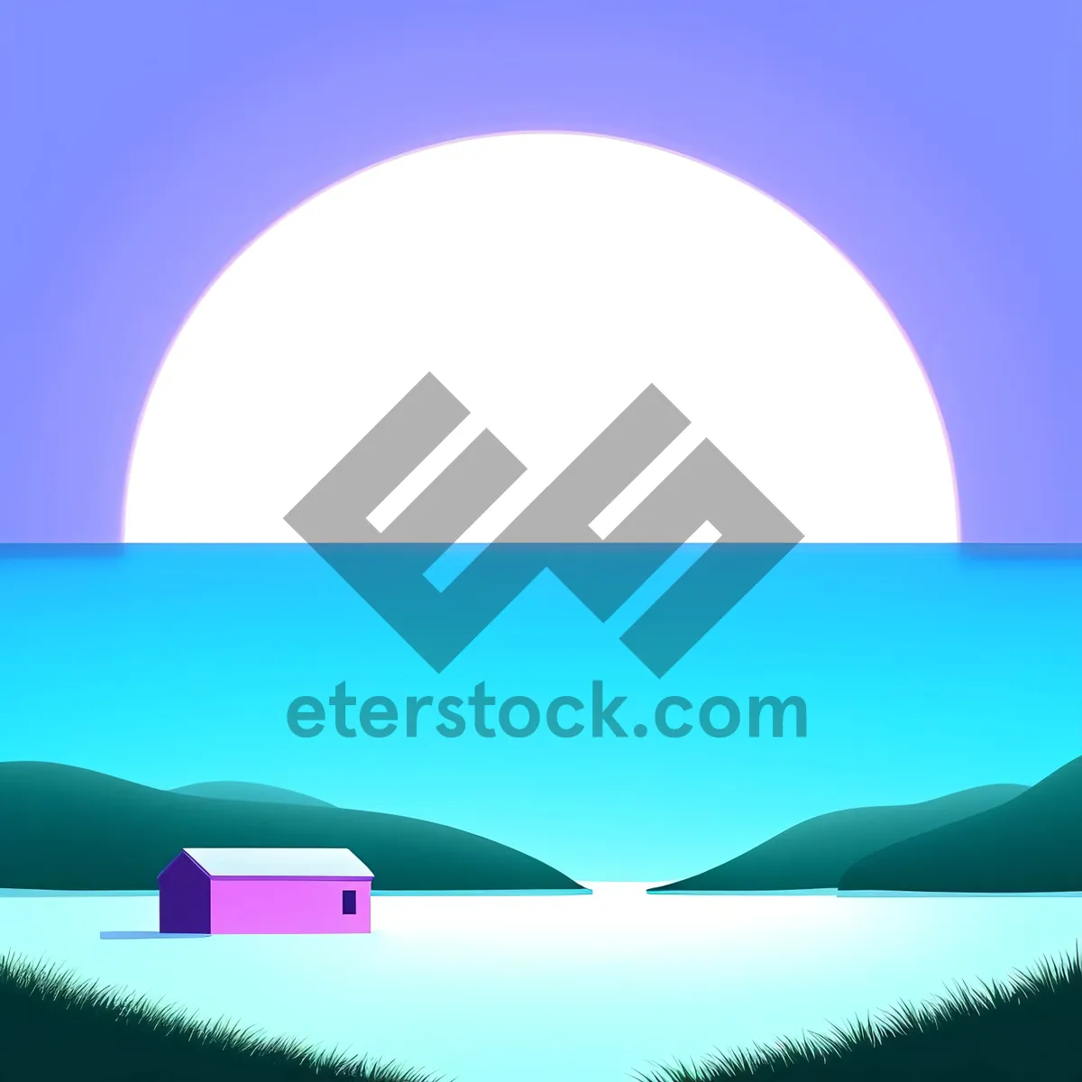 Picture of Mystic Moonlit Sky: Artistic Wave in Landscape