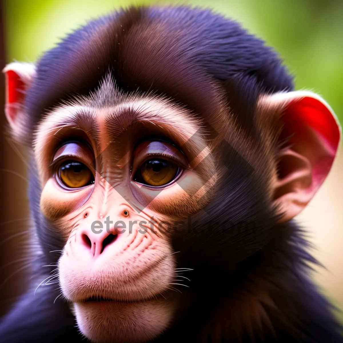 Picture of Cute Orangutan Portrait in the Jungle