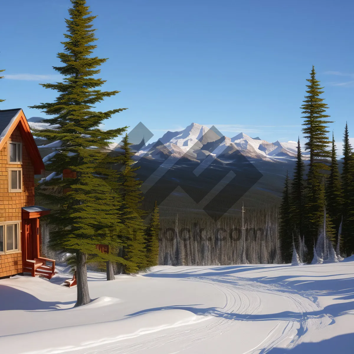 Picture of Frozen Alpine Wonderland: Majestic Mountains and Snow-Covered Slopes